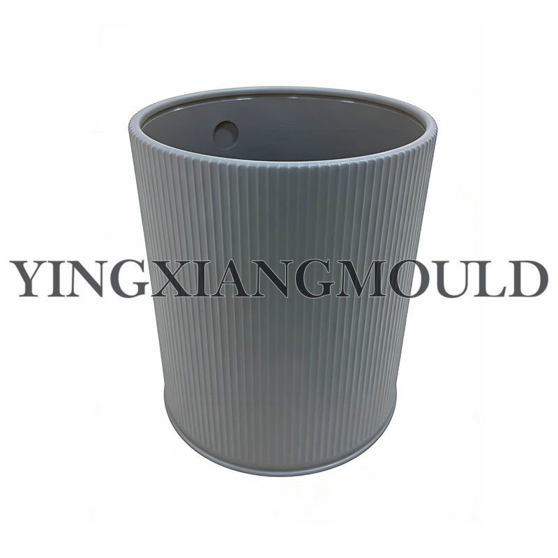 Round Double-Layer Striped Waste Bin