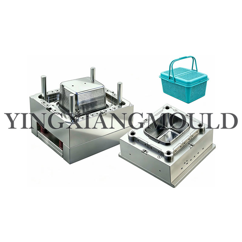 Two-Compartment Carry Basket Mold with Divider