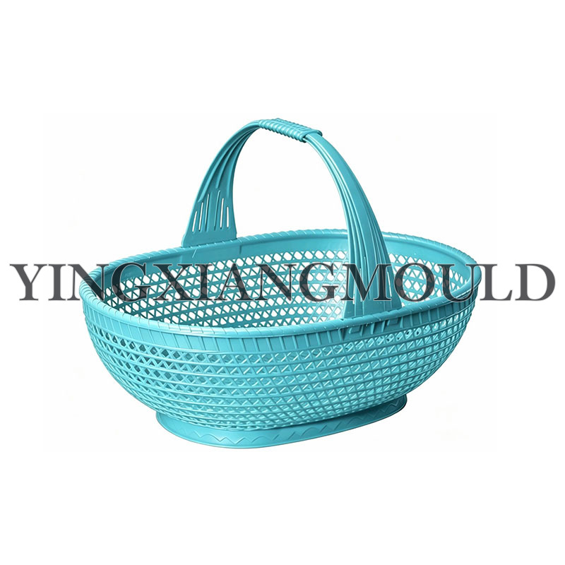 Faux-Rattan Woven Carry Basket