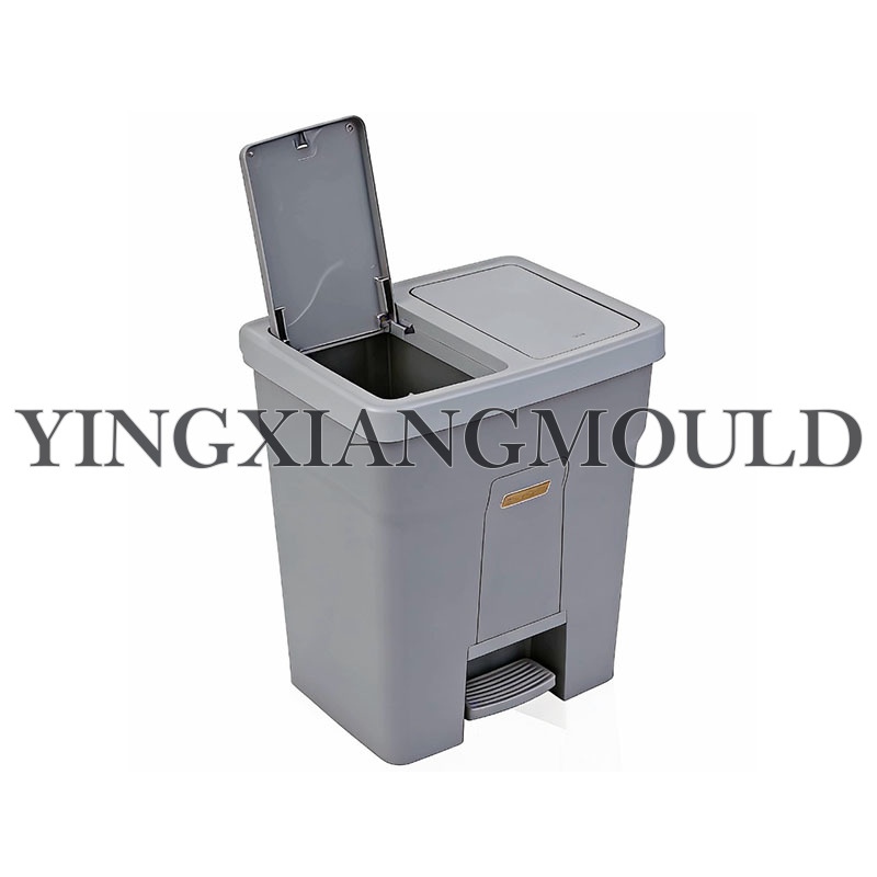 Dual-Lid Step-On Waste Bin
