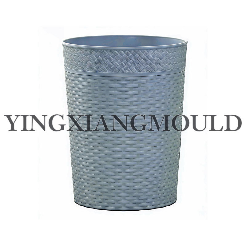 Faux-Rattan Waste Bin