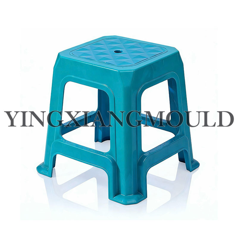 Geometric Low Stool with Round Holes
